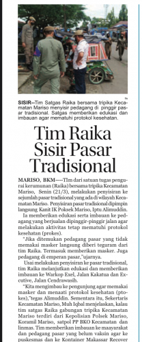 Tim Raika Sisir Pasar Tradisional