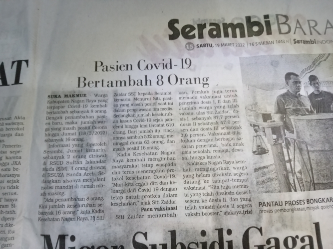 Pasien Covid-19 Bertambah 8 Orang