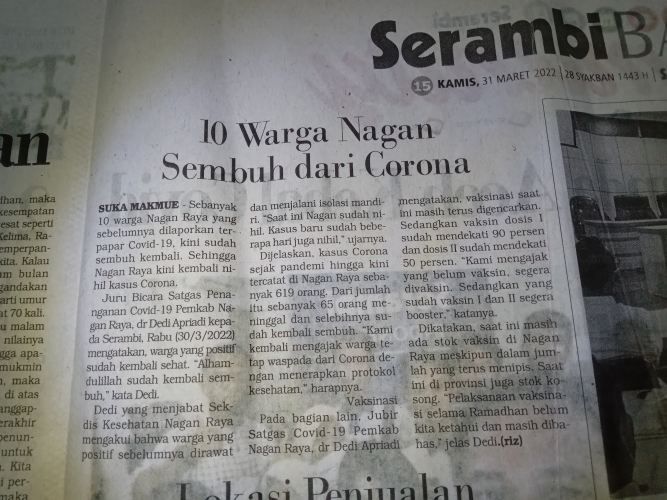 10 Warga Nagan Sembuh dari Corona