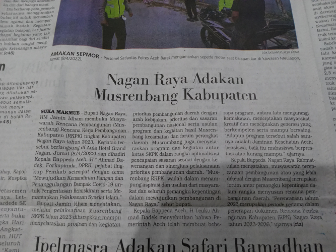 Nagan Raya Adakan Musrenbang Kabupaten