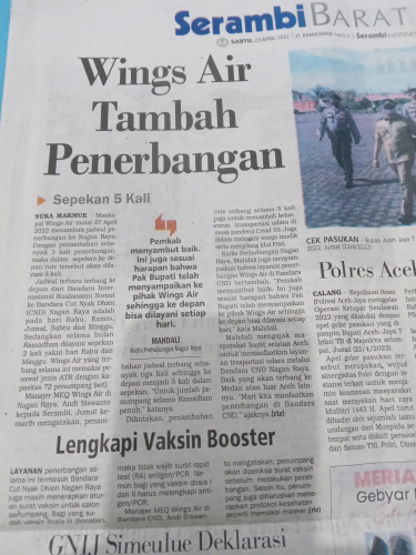 Wings Air Tambah Penerbangan, Sepekan 5 Kali